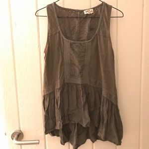 ANTHROPOLOGIE army green shirt